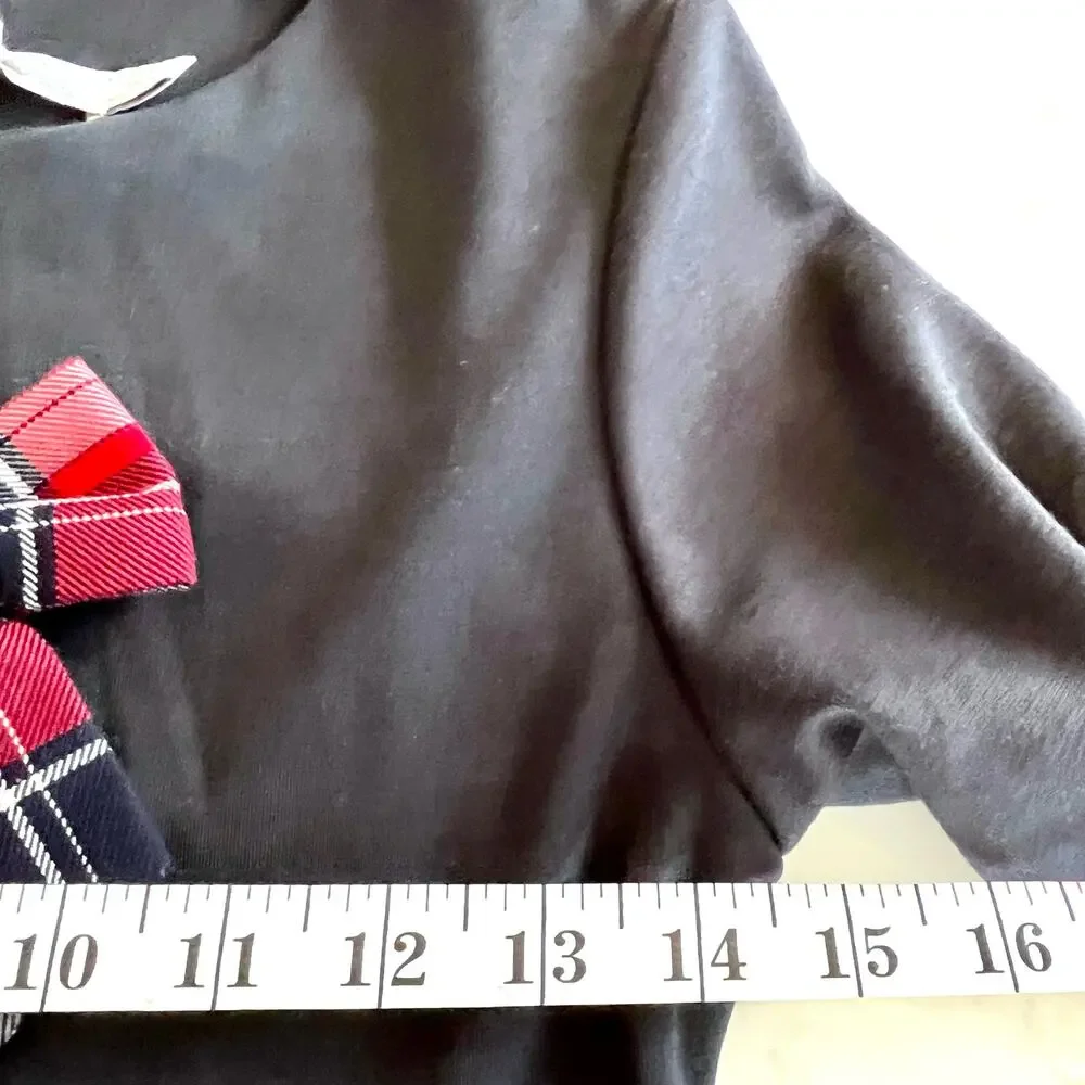 Patachou Girls Navy Holiday Dress Plaid Tartan Bow NWT Size 12 Portugal New